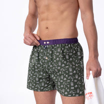 Boxer in cotone biologico fantasia campeggio