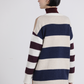 Maglione oversize a righe con collo alto