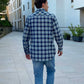 Camicia di flanella a quadri uomo blu Chop Plaid