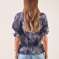 Blusa elasticizzata stampata