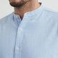 Camicia oxford blu con collo alla coreana