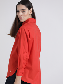 Camicia in cotone con bottoni dorati