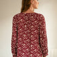 Blusa Tida con stampa Ilana, scollo a V e bottoni