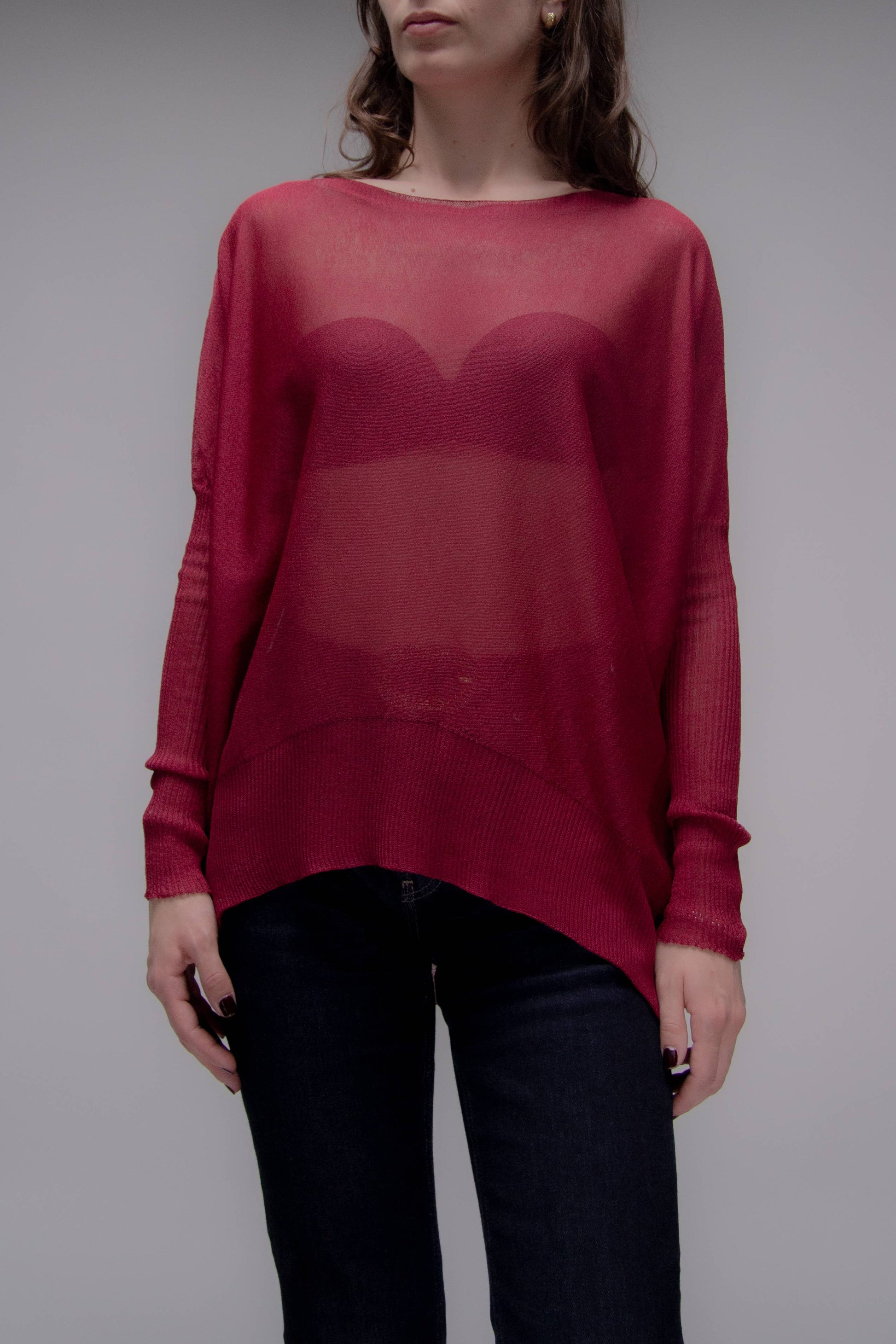 Maxi pullover oversize con scollo a barchetta in maglia 3D