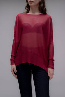Maxi pullover oversize con scollo a barchetta in maglia 3D