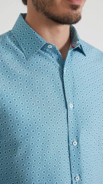 Camicia uomo comfort fit a fantasia facile da stirare