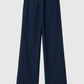 Pantaloni palazzo blu marino a vita alta