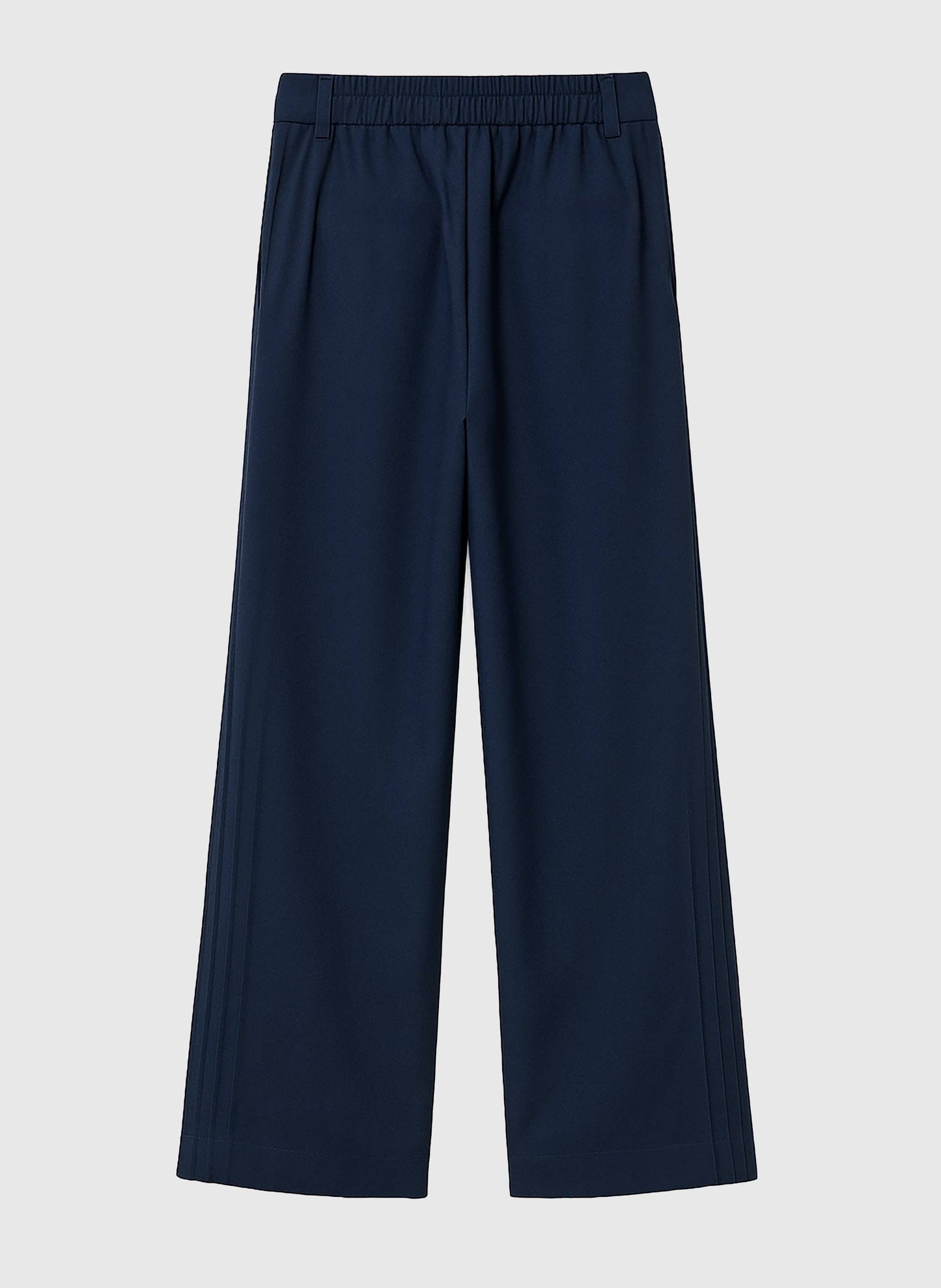 Pantaloni palazzo blu marino a vita alta
