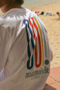 T-shirt a maniche lunghe “Oui” in cotone biologico