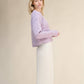 Maglione corto a trecce in misto cashmere girocollo