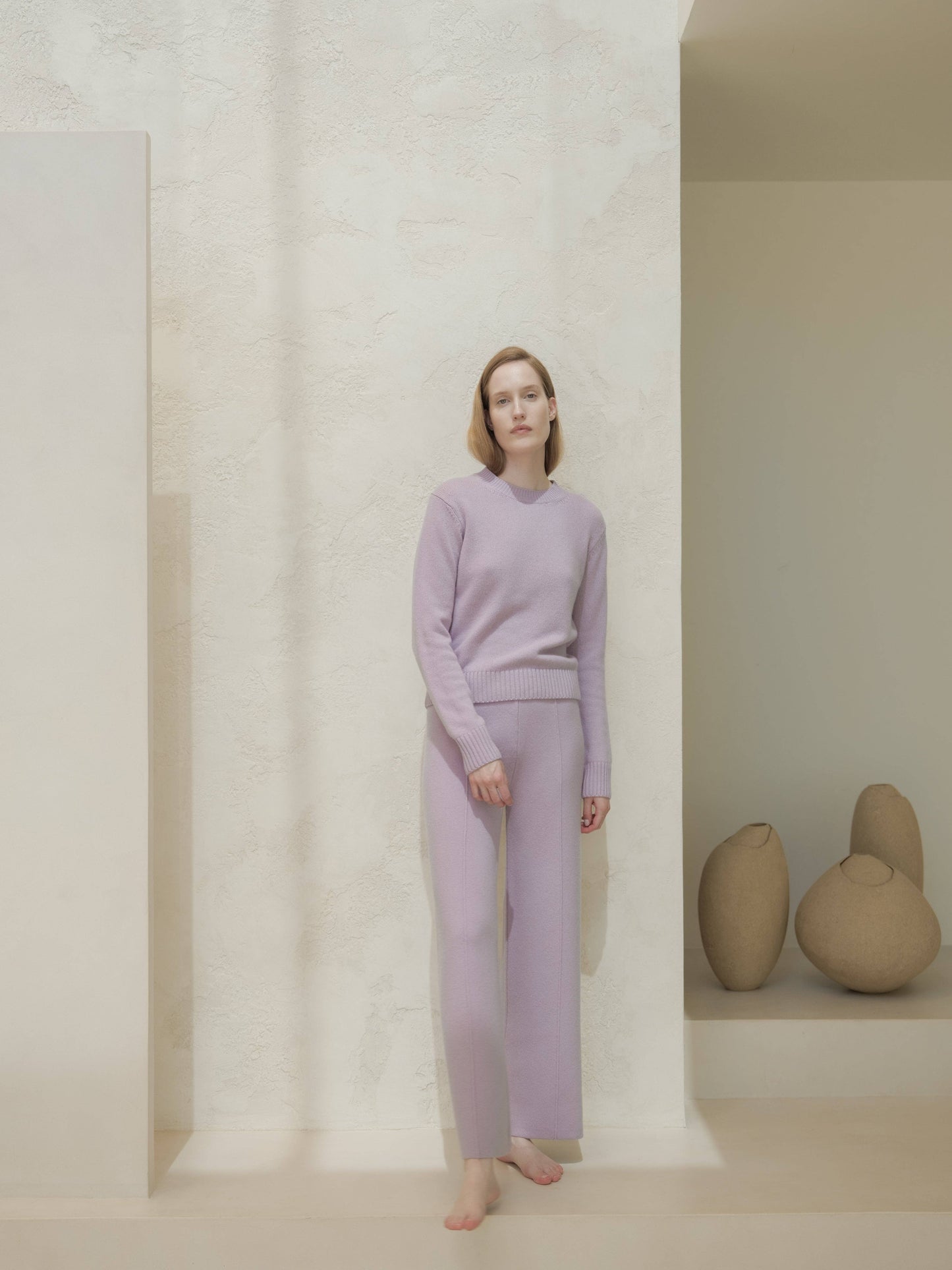 Maglione girocollo boxy in misto cashmere
