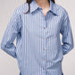 Blusa classica a righe in cotone