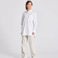 Camicia lunga in popeline di cotone biologico bianca