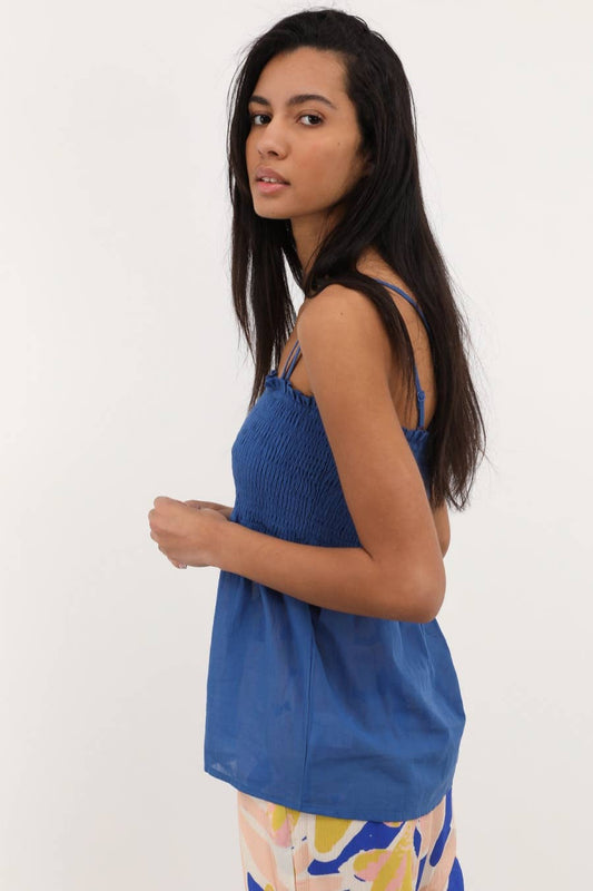 Top canotta Tercille in cotone con spalline sottili