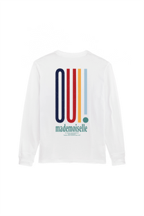 T-shirt a maniche lunghe “Oui” in cotone biologico