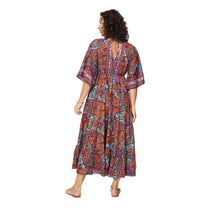 Abito estivo lungo boho con maniche a tre quarti