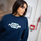 Felpa girocollo oversize in cotone biologico con logo