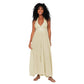 Tuta lunga estiva boho in cotone color crema