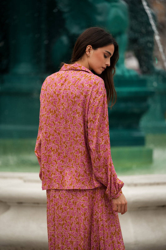 Camicia oversize floreale in viscosa