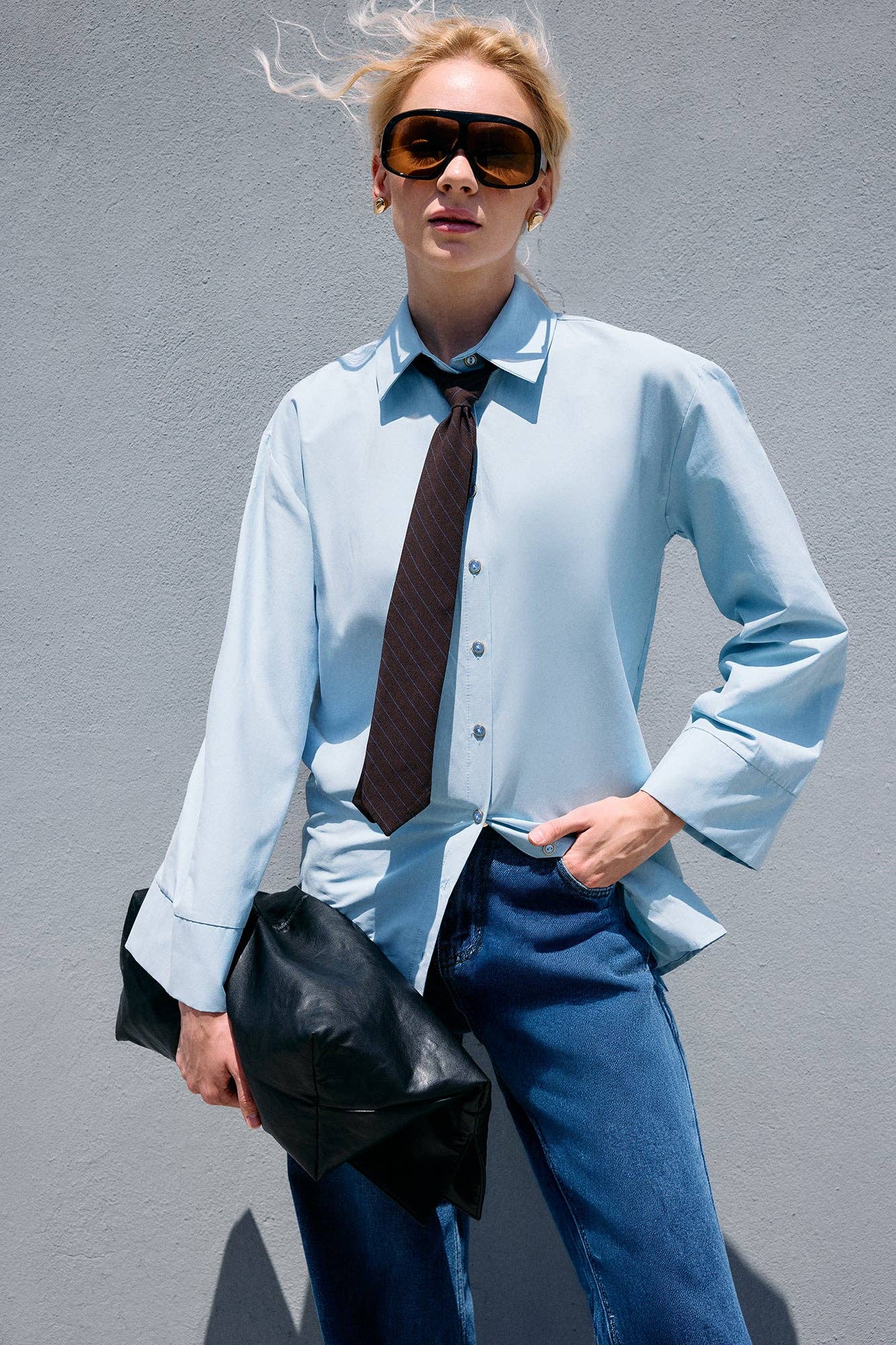 Camicia oversize con maniche a kimono