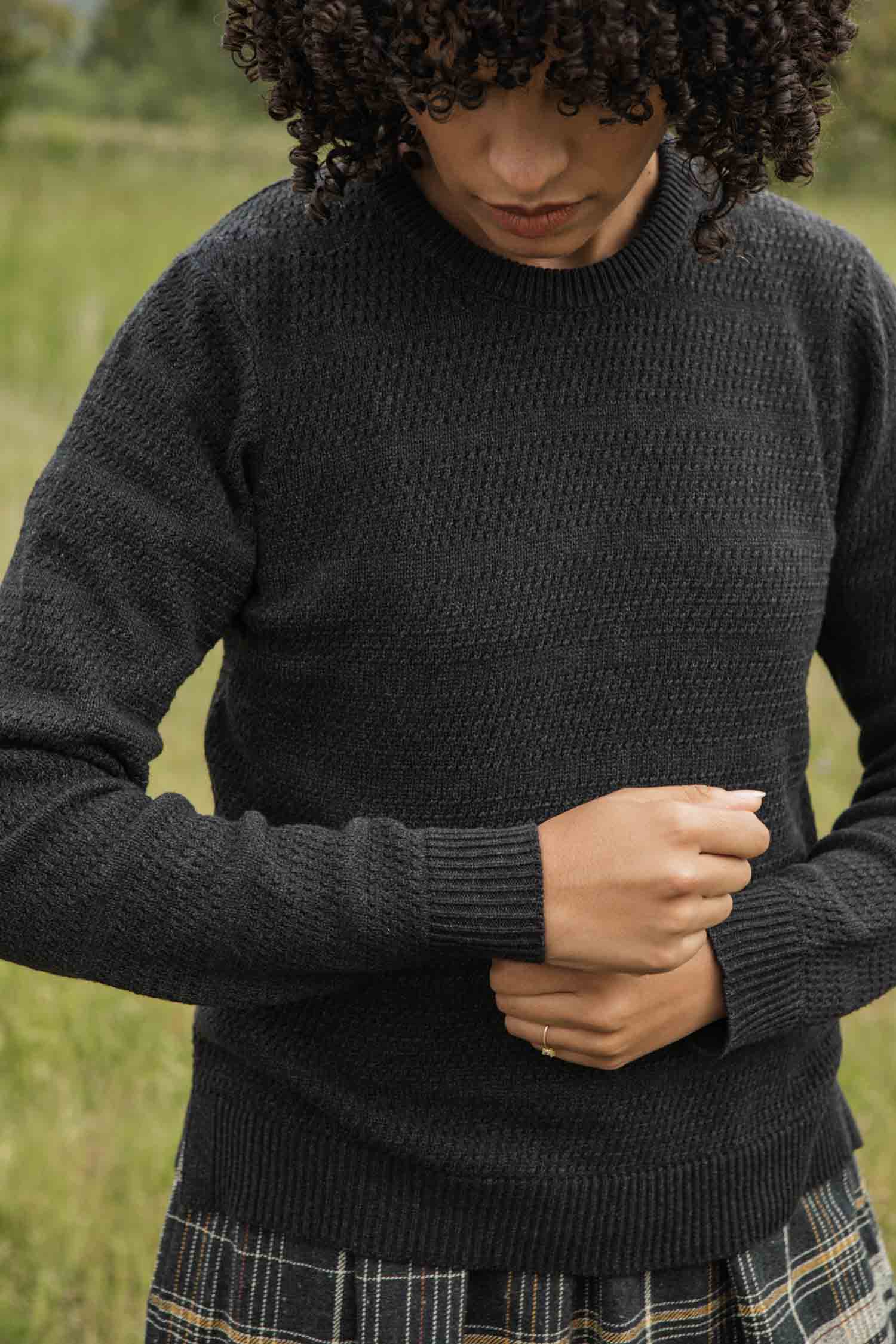 Maglione Ansel in maglia riciclata color Mezzanotte