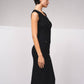 Abito midi in maglia aderente con bottoni dorati