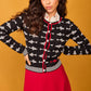 Cardigan Felce con stampa pesci