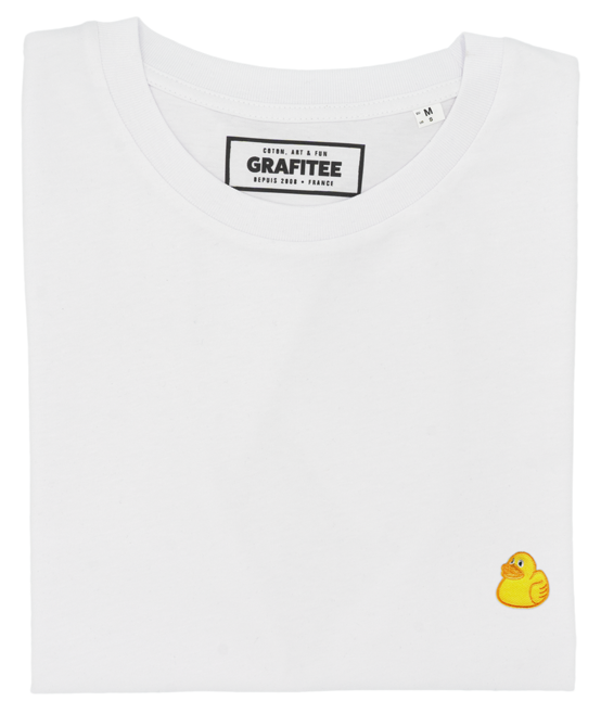 T-shirt Anatra Gialla Ricamata in Cotone Biologico