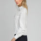 Camicia bianca in cotone con colletto gioiello