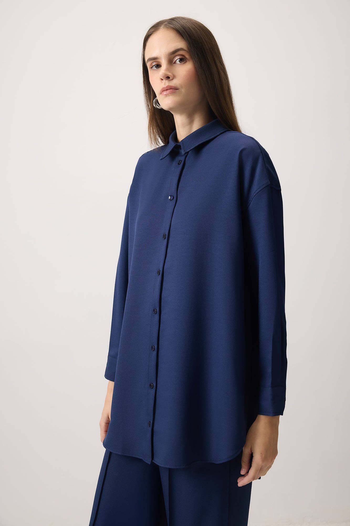 Camicia oversize comfort blu navy