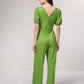 Tuta lunga a gamba larga con scollo a V e cut-out