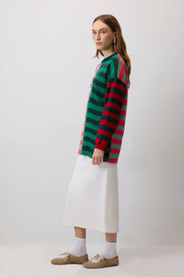 Maglia a righe color block multicolore