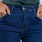 Jeans skinny elasticizzati blu marino da donna