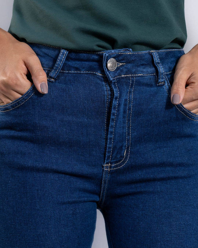 Jeans skinny elasticizzati blu marino da donna