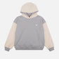 Felpa Oversize con Cappuccio Color Block Donna Steel Haze