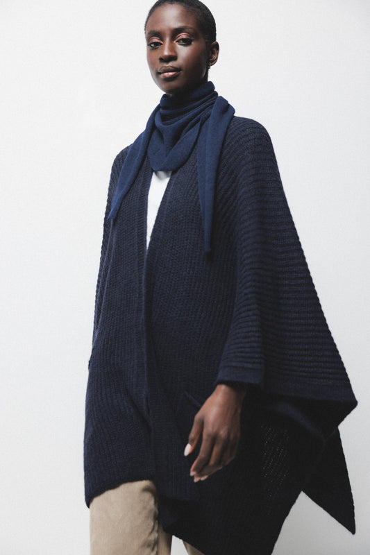 Mantella cardigan in maglia con tasche