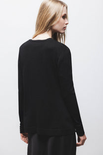 Cardigan in Maglia Rasata con Scollo a V