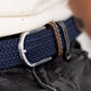 Cintura elastica intrecciata blu ardesia
