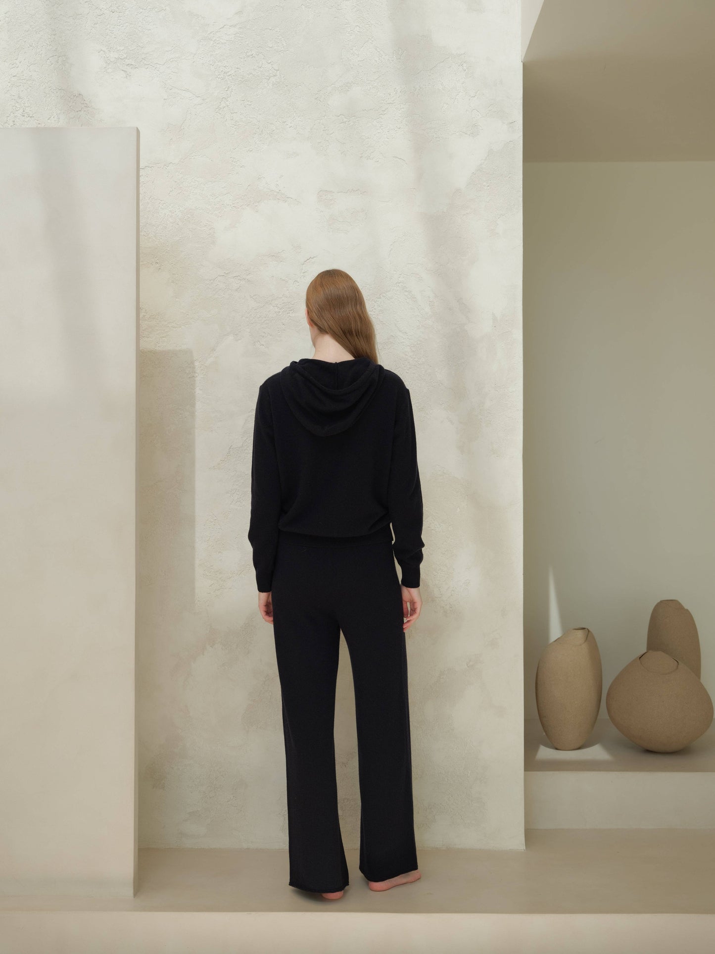 Felpa con cappuccio in maglia Cashmere Mix