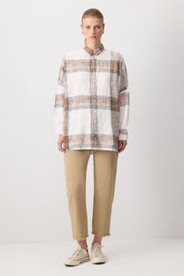 Camicia oversize a quadri in cotone