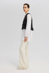 Camicia lunga con gilet e nappine