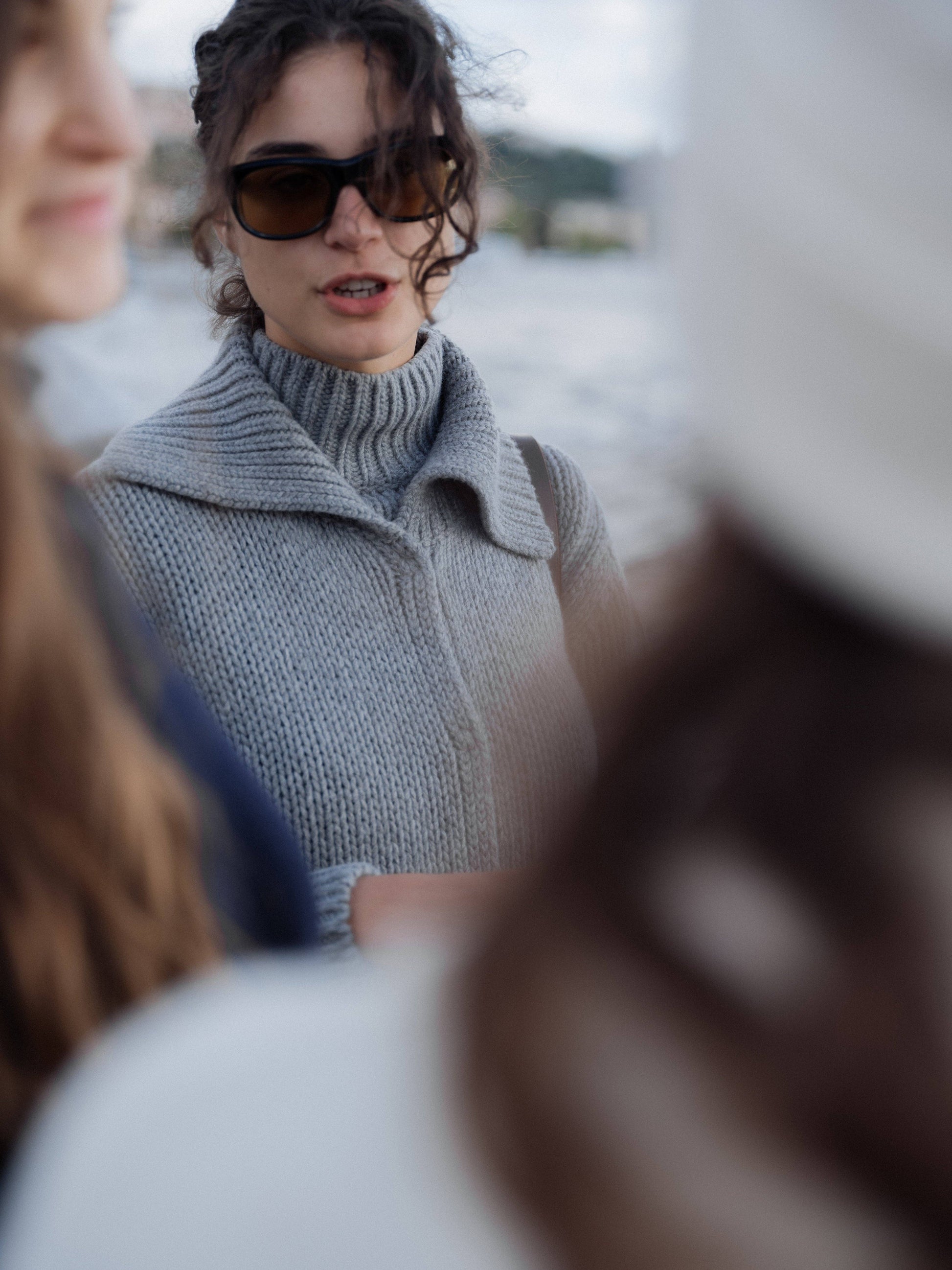 Cardigan chunky in misto cashmere