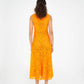 Abito midi in pizzo arancione Loki