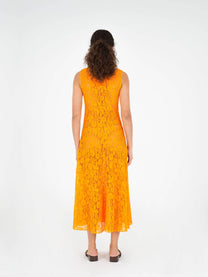 Abito midi in pizzo arancione Loki