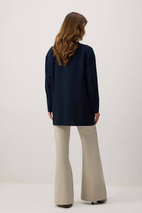 Camicia asimmetrica in crêpe