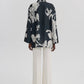 Camicia in raso con stampa floreale