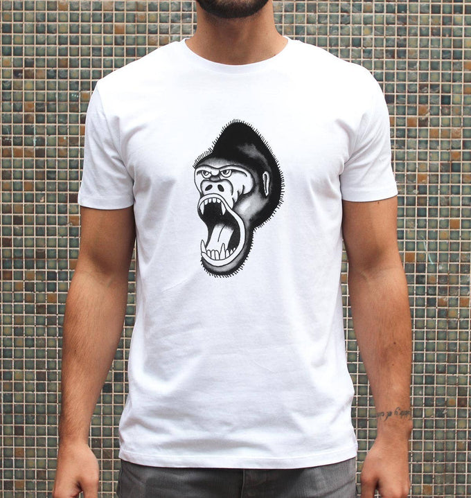 T-shirt unisex Gorilla stile tattoo in cotone biologico