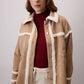 Camicia in suede con dettagli in peluche
