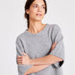 Maglione in lana d’agnello biologica a maniche corte grigio mélange