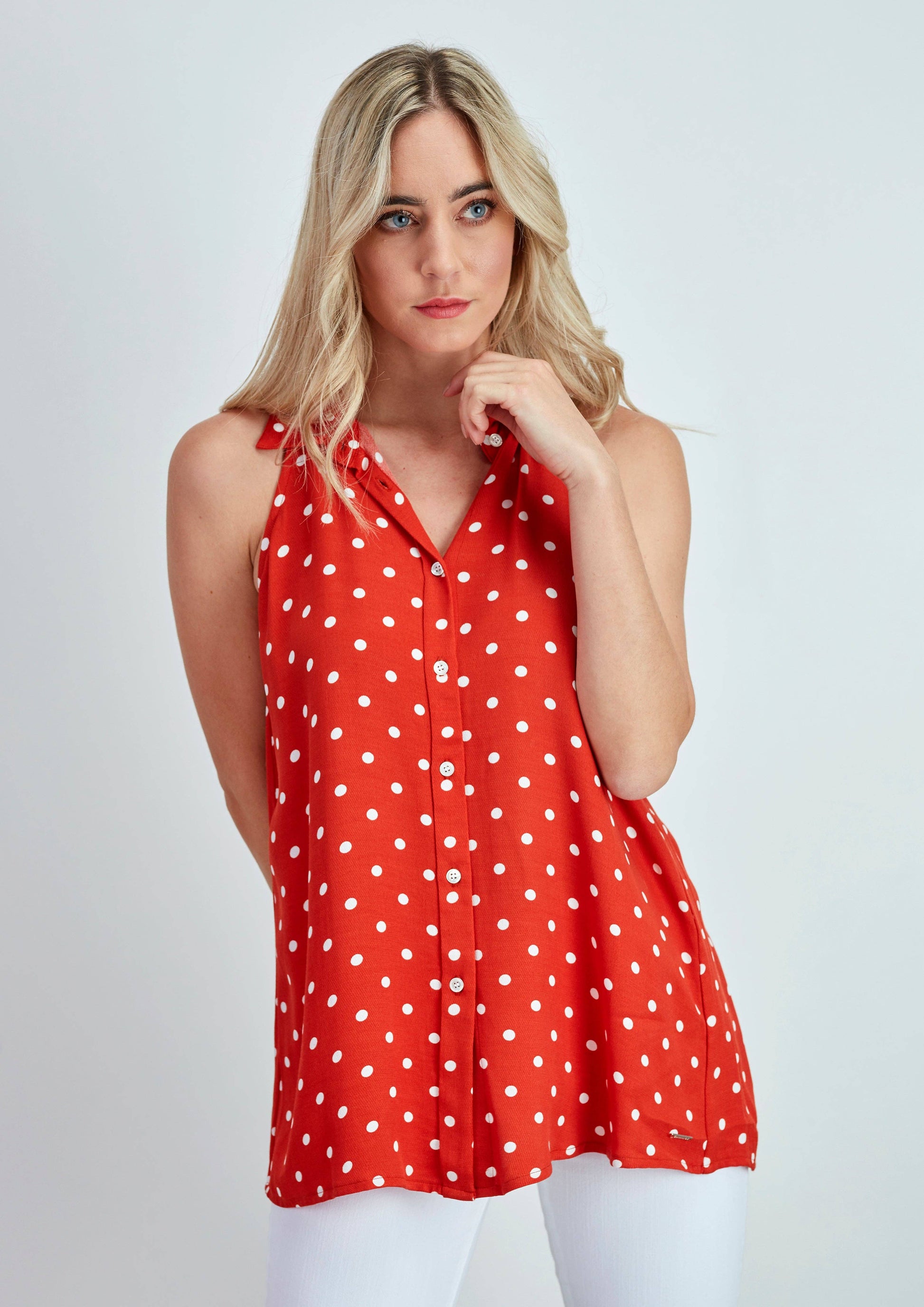 Blusa a pois in viscosa